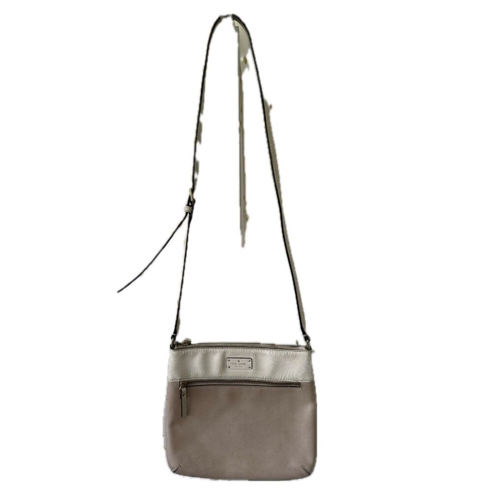 Kate Spade Vintage 100% Cow Leather Color Block Ava Adjustable Zipper Crossbody